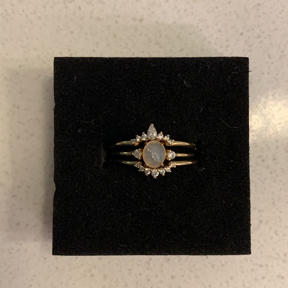 Size 8 - TAI JEWELRY - Stackable Crown Ring Set - White - Picture 14 of 15